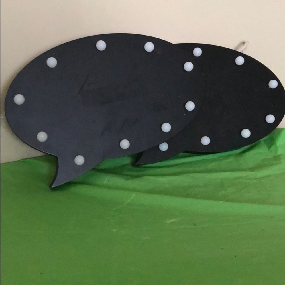Hanging light up quote bubbles